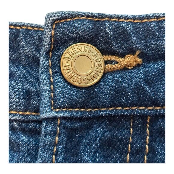 HM &Denim Jeans Womens 12 Blue Cropped Wide Leg High Waist Dark Wash - Picture 3 of 10